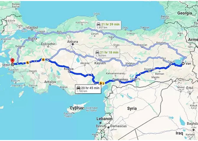 چگونه از وان به ازمیر ترکیه سفر کنیم؟
